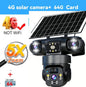 8K 15MP Three Screen 10X Zoom Wifi Surveillance Camera V380 Pro 4G Camera Solar Outdoor Waterproof Battery Security CCTV Solar