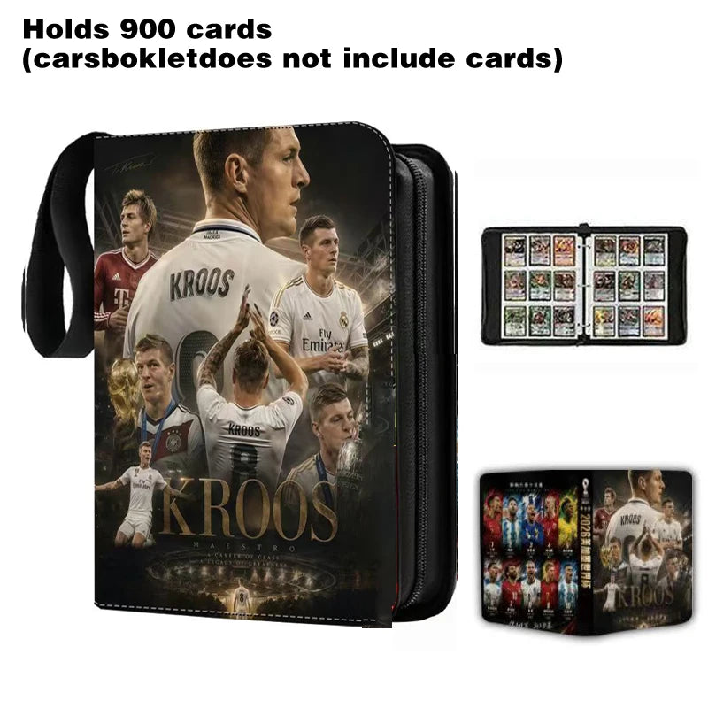 2026 World Cup Football Star Ronaldo Messi Mbappé 400/900pcs Album Book Folder Card Slots Collections Zipper Card Binder Holder
