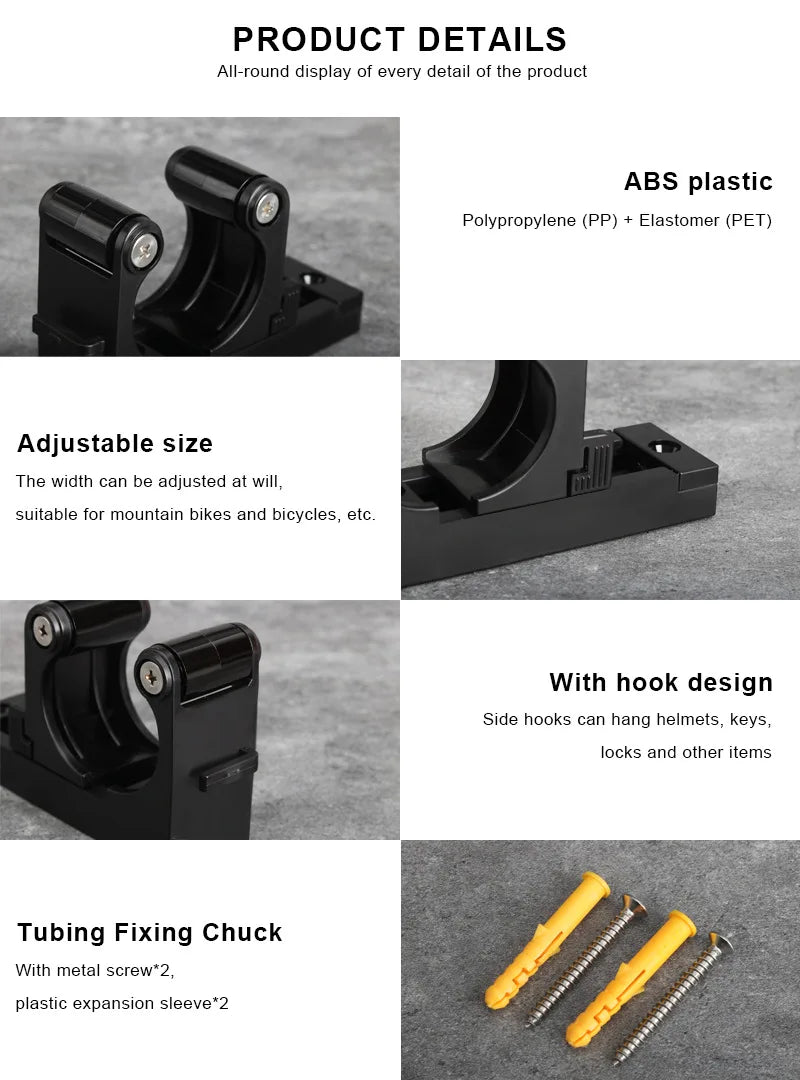Bicycle Stand Parking Hook Tire Clamp Garage Organizer Wall Mount Clip Buckle Road MTB Bike Hanger Support Bracket Rack Storage