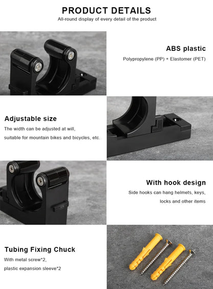 Bicycle Stand Parking Hook Tire Clamp Garage Organizer Wall Mount Clip Buckle Road MTB Bike Hanger Support Bracket Rack Storage