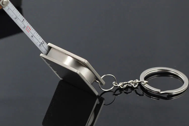 Metal tape measure keychain Stainless steel retractable ruler Key ring Practical small tools Measuring tools tape measure