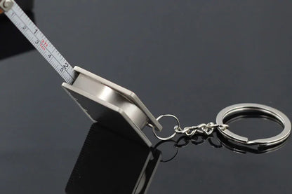 Metal tape measure keychain Stainless steel retractable ruler Key ring Practical small tools Measuring tools tape measure