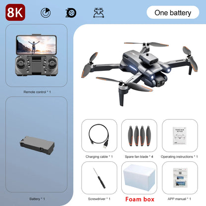 Popular S1S drone 8K high-definition dual camera brushless motor four axis foldable obstacle avoidance aircraft children's toy