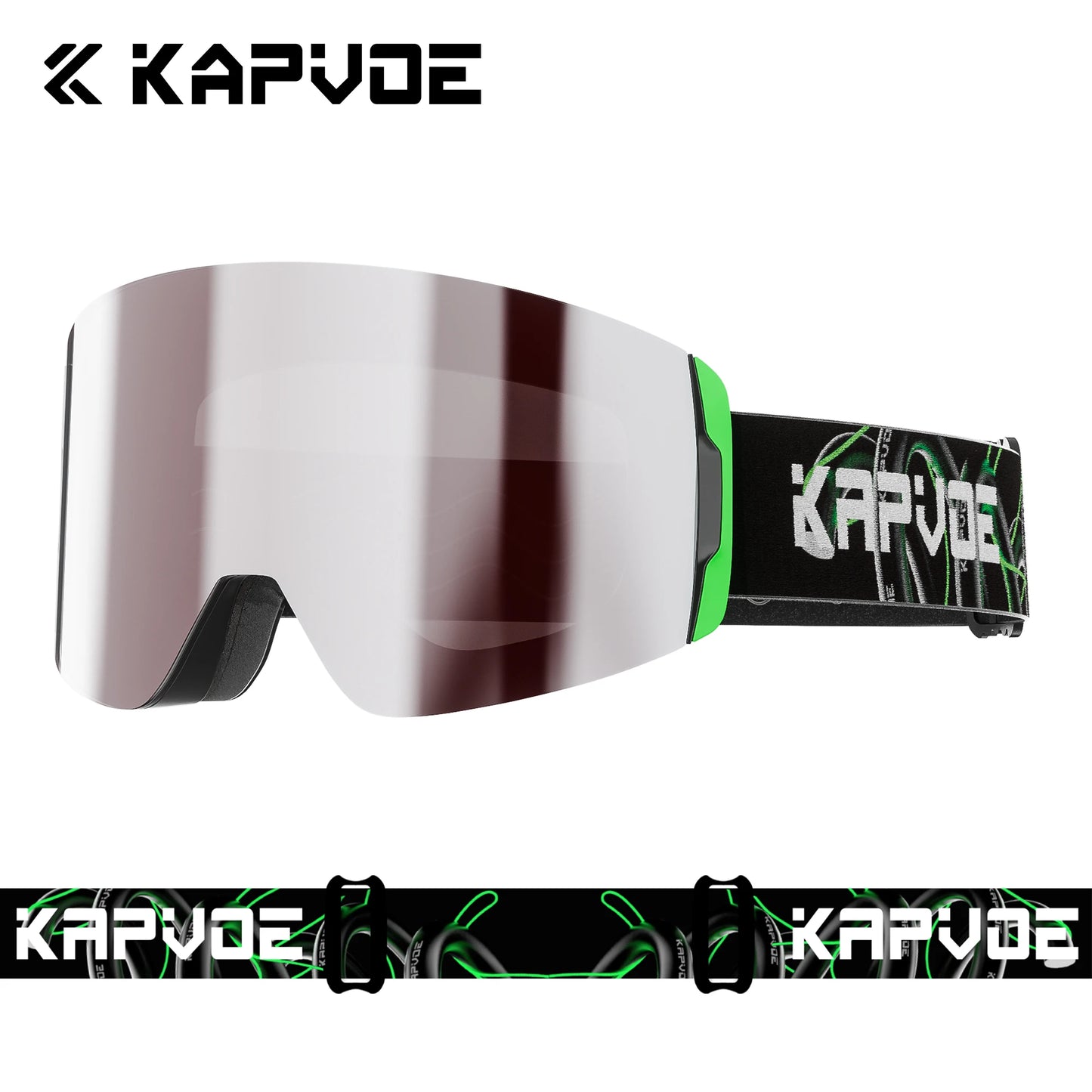 KAPVOE Ski goggles Anti-fog Skiing goggles Photochromic Outdoor Sports Magnetic Glasses Winter Snowboard Snowmobile Equipment