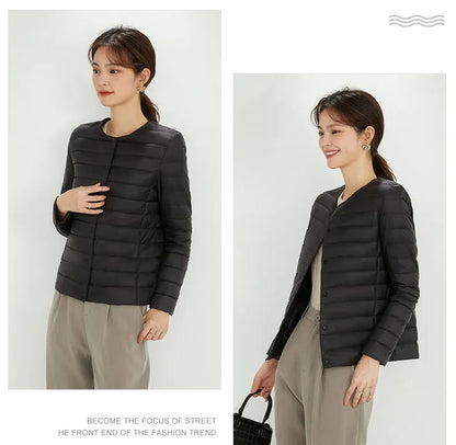 Top Grade 90% White Duck Down Women Ultra Lightweight Packable Line Jackets 2023 New Autumn Winter Keep Warm Puffer Coats
