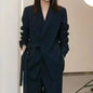 Women's Spring Autumn New Casual Suit Jacket Matching Set Korean Elegant Loose Blazers Wide Leg Pants Two Piece Female Clothing