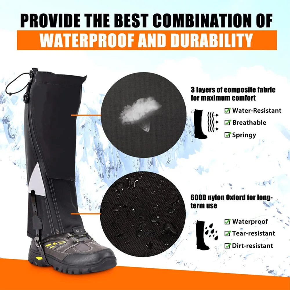 Legging Gaiter Travel Outdoor Leg Warmers Hiking Skiing Waterproof Winter Shoe Cover Boot Tourist Foot Protection Guard
