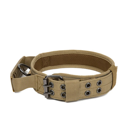Large Dog Collar Durable Nylon Military Tactical Adjustable Pet Lead Outdoor Walking Training Collars Pitbull Labrador Supplies