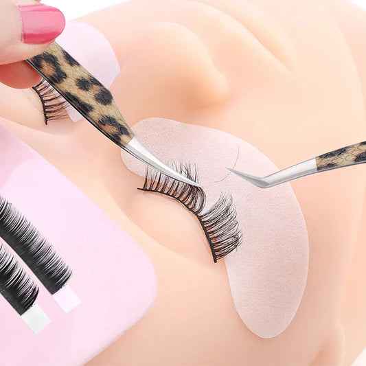 Leopard Eyelash Tweezers Stainless Steel High Quality Lash Tweezer For Lashes Extension Anti-Static 3D Accurate Clip Makeup Tool