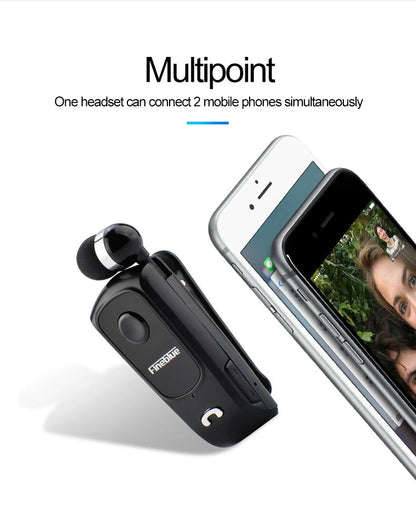 Fineblue F920 Wireless Retractable Portable Mini Bluetooth Headset Calls Remind Vibration Wear Clip Sports Running Earphone