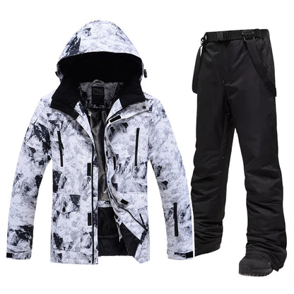 Winter -30 Degree Ski Suit For Men Windproof Waterproof Thick Warm Skiing Jacket Snow Pants Outdoor Male Snowboarding Clothing