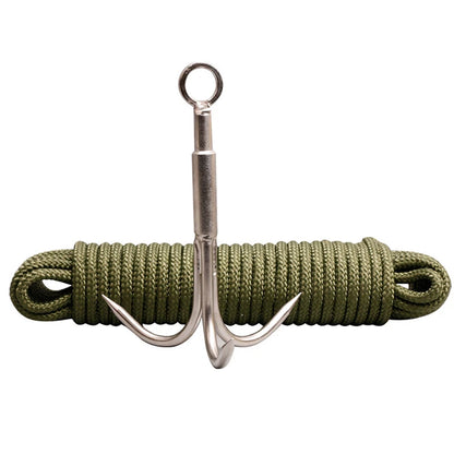 Stainless Steel Climbing Claw Ice Rock Hook Hiking Tool Large Mountaineering Flying Grappling Hook Outdoor Survival Accessories