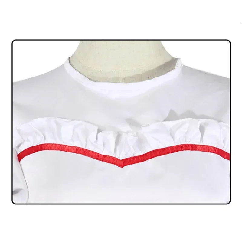 Movie Annabel Cosplay Costume For Women Kids Adult Halloween Costumes And Wig Horror Scary Fancy White Dress Outfits MN13