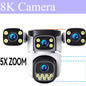 20MP 10X Optical Zoom WiFi6 Outdoor Security Cam Four Lens Three Screens Auto Tracking 6K Dual Len Waterproof WiFi CCTV Cam 10K