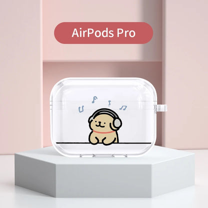 Cute Puppy Pattern Dog Earphone Cases for Apple AirPods4 1/ 2/ 3/ Pro Protective Cover Headphone Accessorie Protective Box