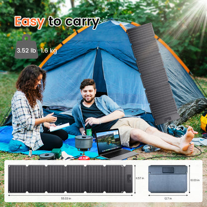CTOLITY 54W Portable Solar Panel 20.5V Foldable Solar Charger for Power Bank Phone Laptop for Camping Hiking RV Trip Phone