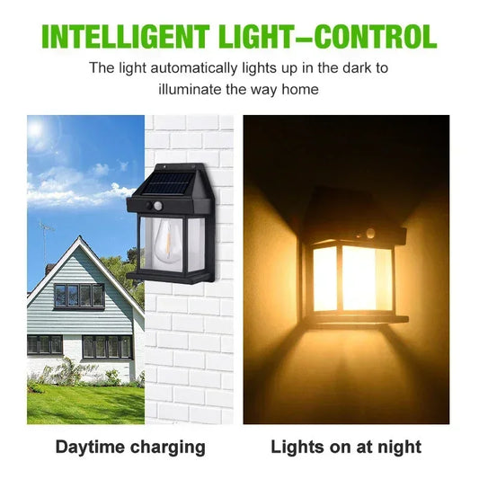 Solar-Powered Motion Sensor Light, LED,Waterproof, Outdoor WallLight, 
