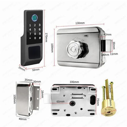 Outdoor Waterproof Tuya Smart Lock with Remote Control IC Card Digital Key-pad Electronic Biometria Security Lock For Gate Door