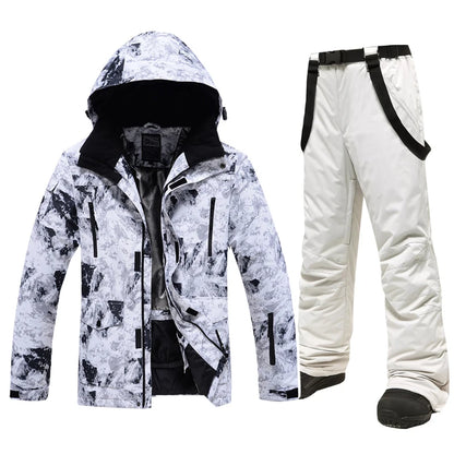 Winter -30 Degree Ski Suit For Men Windproof Waterproof Thick Warm Skiing Jacket Snow Pants Outdoor Male Snowboarding Clothing