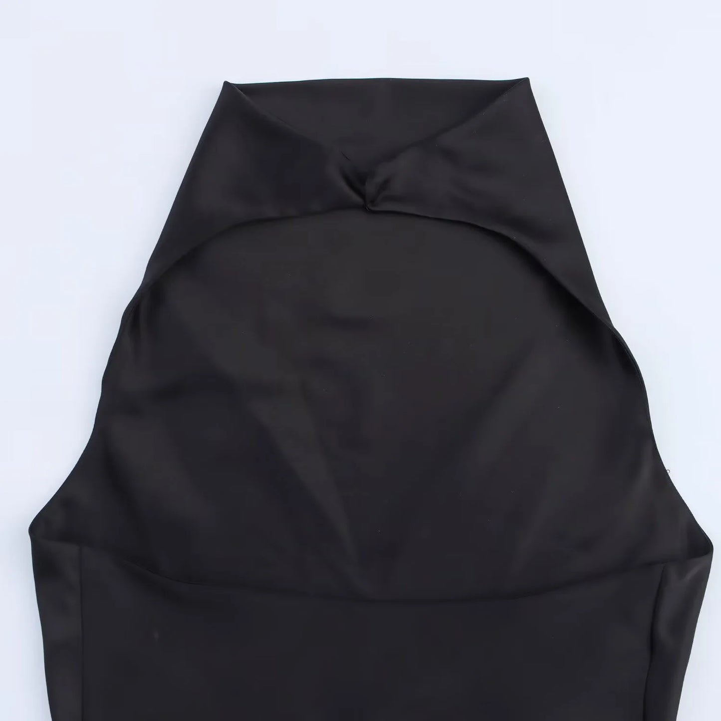 2025 Summer New Women's Clothing Simple Temperament Fashionable And Sexy Backless Silk Satin Texture Hanging Neck Dress