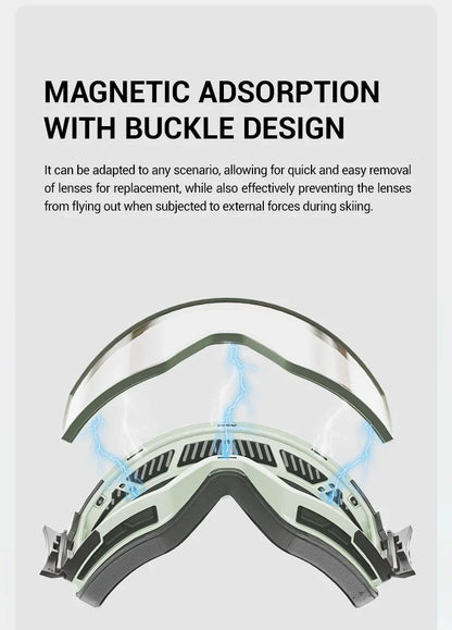 KAPVOE New Outdoor Photochromic Ski Goggles Winter Snow Sports for Unisex Snow Glasses UV400 Anti-fog Magnetic Snowboard Glasses