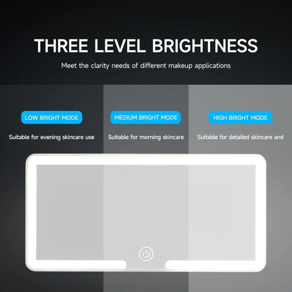 Car Sun Visor Vanity Mirror LED High-definition Vanity Mirror with 3 Light Modes Touch Screen Universal Car Vanity Mirror