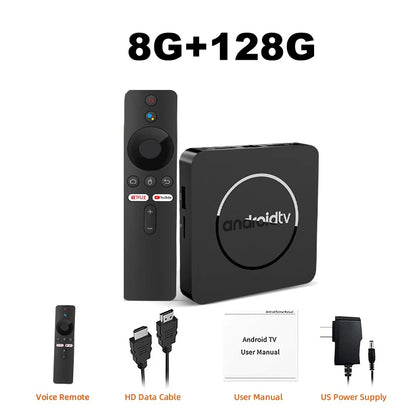 Q10 Android14 8K HDR10+ Smart TV Box Allwinner H313 128G Dual Wifi BT5.0 Set Top Box Media Player with Google Voice AssistantStreaming & Home Media PlayersGoWisse.com