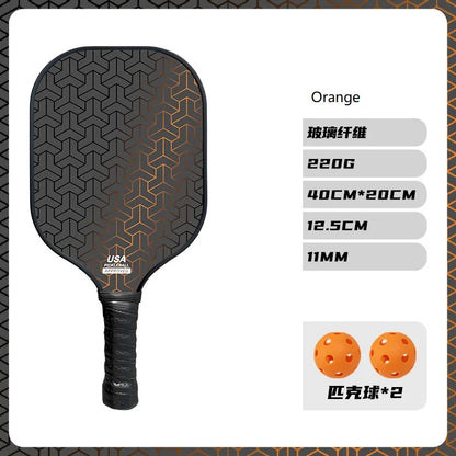 (1pcs) Cheap Fiberglass Pickleball Racket PP Honeycomb Core Pickle Ball Paddle With 2 Balls