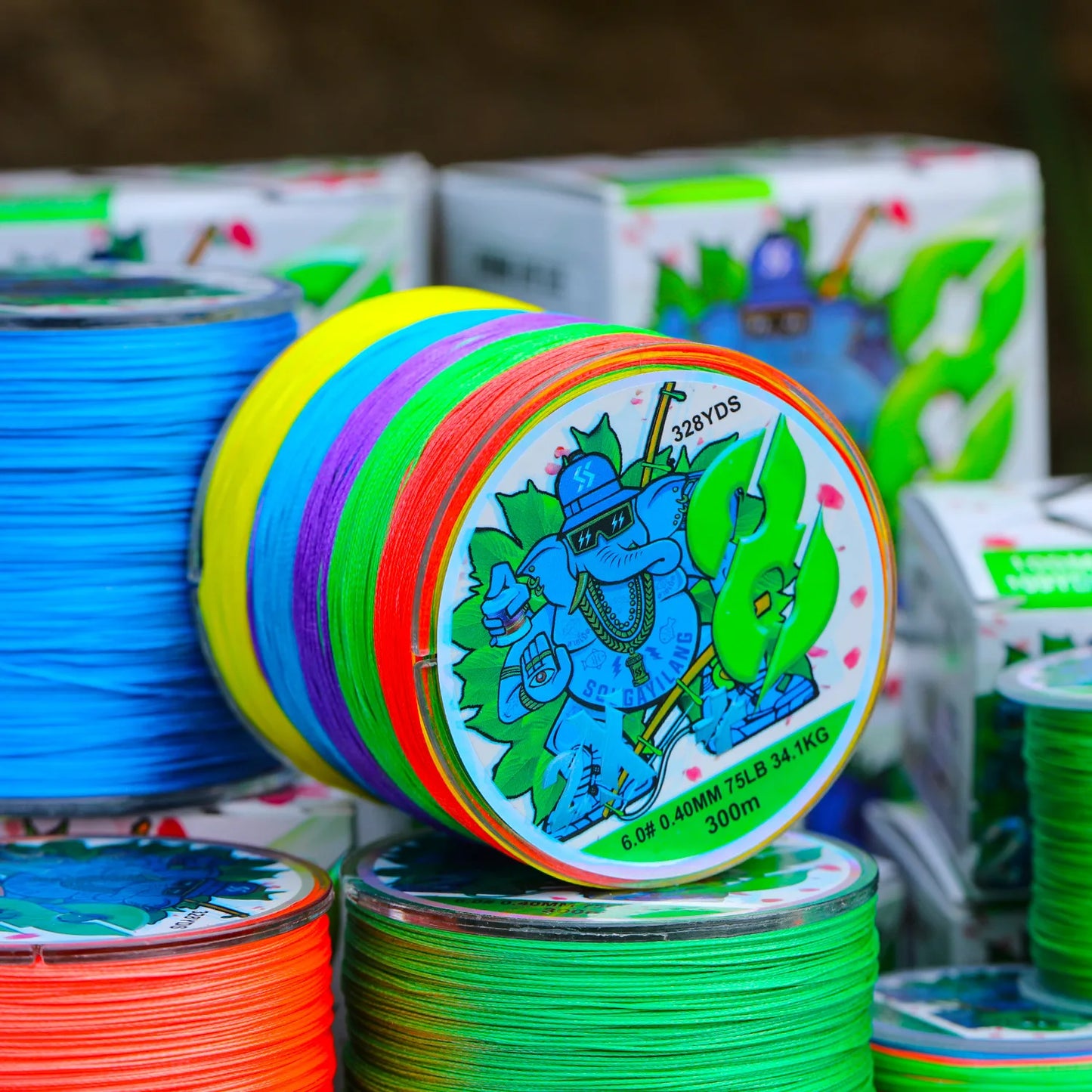Sougayilang X8 300m Fishing Line 8 Strands Braided Fishing Line Abrasion Resistant Multifilament Carp Fishing Line 16-75LB