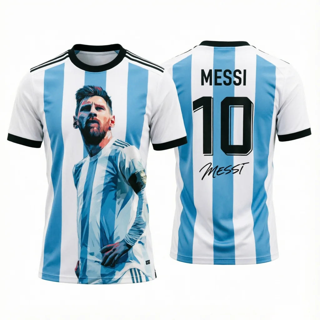 2026 Messi Argentina Team Football Jersey Match & Training Kit Summer Sports Men's T-Shirt Children's Clothing Tee Y2k Woman ﻿