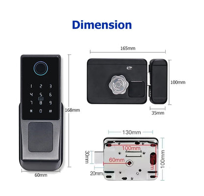 TTLock WIFI Version Built In Gateway Fingerprint Waterproof Outdoor Gate Passcode Rfid Card Keyless Smart Door Lock