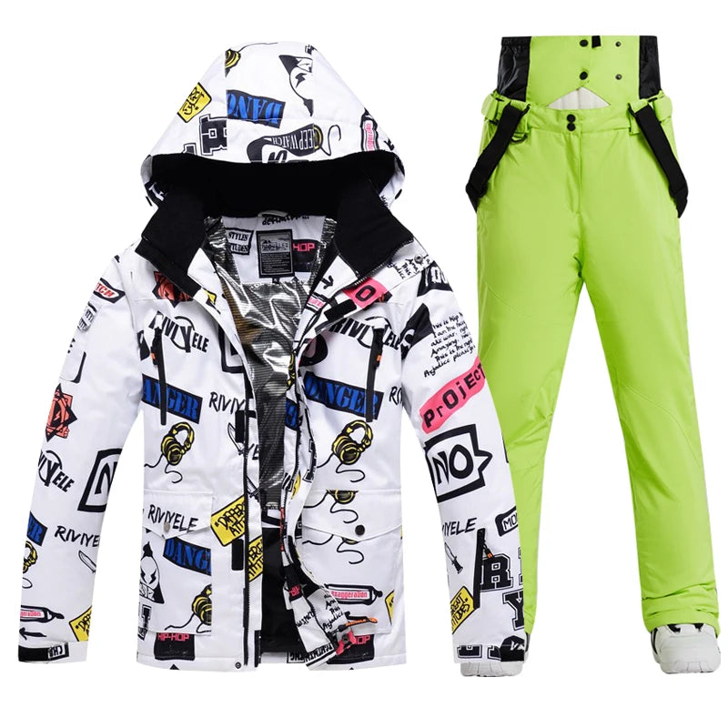 Ski Suit Men And Women Super Warm Thicken Waterproof Windproof Winter Snow Suits Skiing And Snowboarding Jackets + Pants Brands