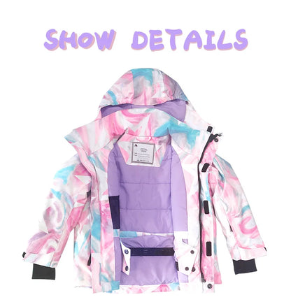 VECTOR Ski Professional Children's Ski Jacket Warm Waterproof Boys Girls Outdoor Skiing Snowboarding Winter Ski Kids