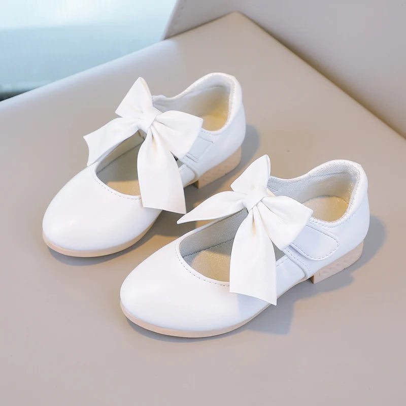 Girls Princess Shoes Shallow Bowknot Metallic Color Fashion Sweet Girl's Mary Janes Shoes Light Non-slip 26-36 Kids Ballet Flats