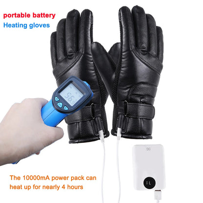 Heated Full Finger Mittens Touch Screen USB Warm Hand Heating Gloves Windproof Constant Temperature for Skiing Riding Hiking