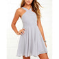 Women Sleeveless Backless Sexy Club Mini Dress 2024 Summer Party Strappy Back Zipper Solid Shift Halter Short Dresses