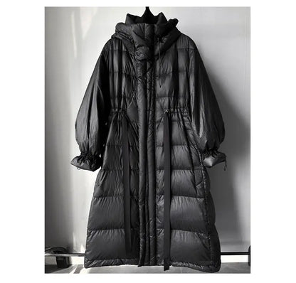 2025 New Women's Winter Black Down Jacket Women's Hooded White Duck Down Coat Windbreak Women Thicken Parker Overcoat