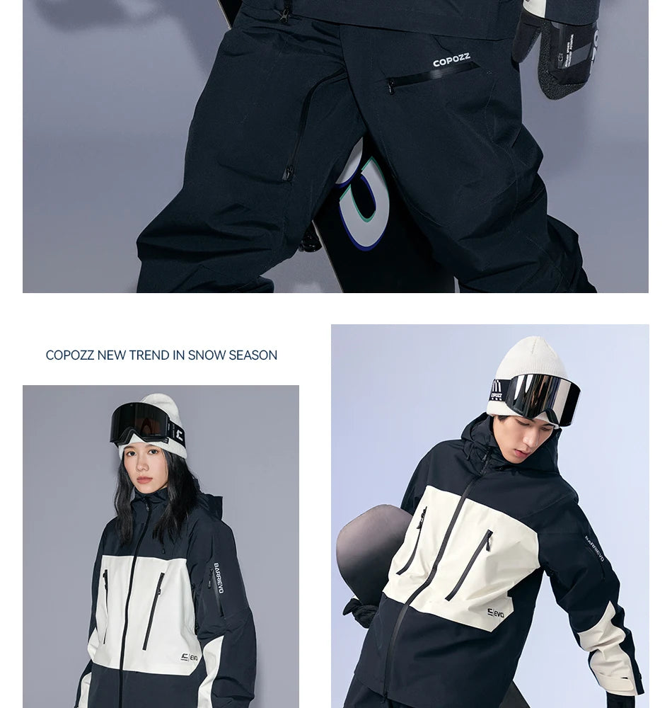 COPOZZ Skiing Coats Winter Warm Women Men Tracksuit Hooded Sports Snowboard Jacket Mountain Female Outwear Windproof Ski Clothes
