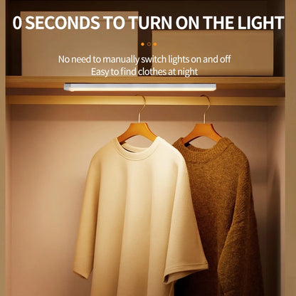 Motion Sensor LED Cabinet Light USB Rechargeable Wireless Night Lamp for Bedroom Kitchen Wardrobe Closet Staircase Lighting