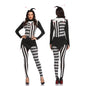 Women Killer Clown Costume Adult Cosplay Terror Clown Jumpsuits Halloween Funny Scary Clothing White Black Stripe Clown Outfits