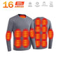 Winter Heated Thermal Underwear Men Heating Jacket Skiwear Heated Jacket Fleece Warm Top Pants USB Electric Heating Clothing
