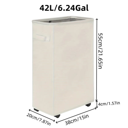 1PC Laundry Basket With Wheels And Lid,Closed Laundry Hamper,Suitable For Bedrooms,Bathtubs,Laundry,Dormitories