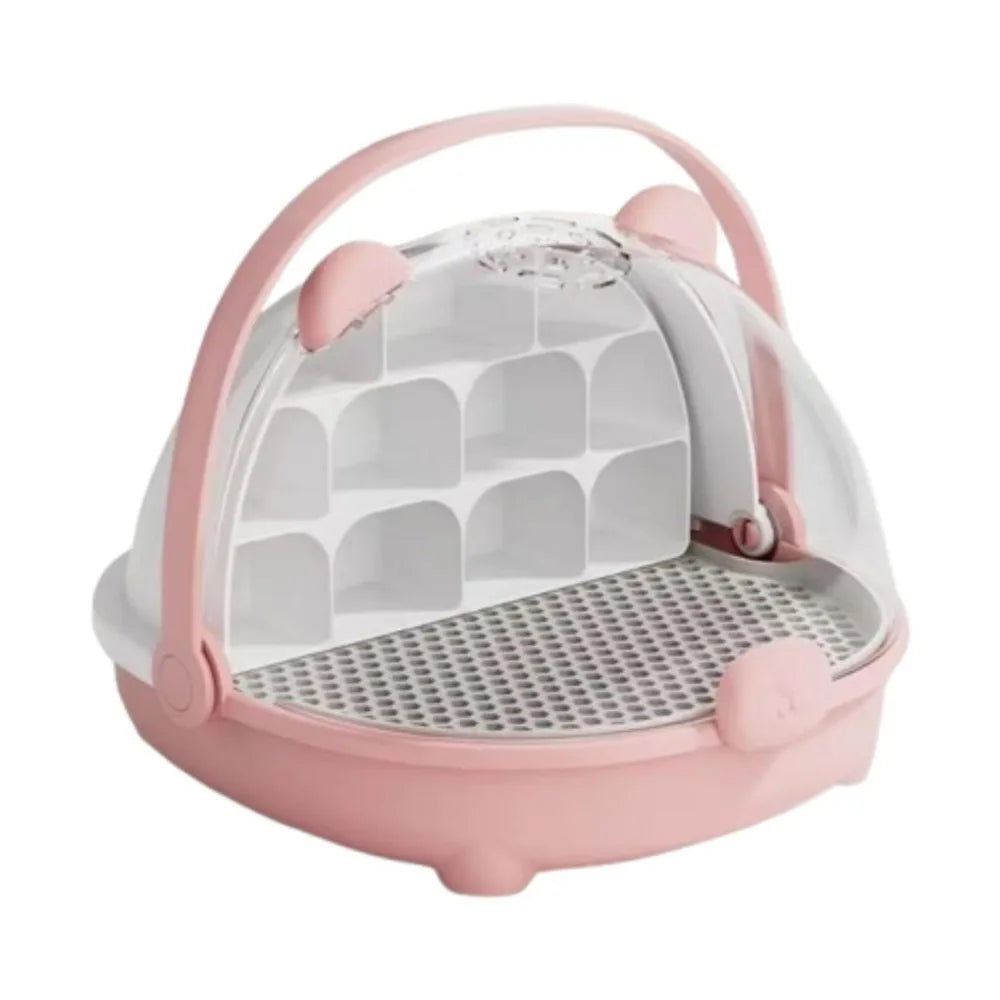 Breathable Hole Silkworm Breeding Box Folable Handle Plastic Insect Habitat Cage Visible Door Silkworm Observation Cabin Student