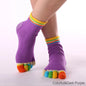 Women Colorful Yoga Socks Non-Slip Ladies Dance Socks Cotton Healthy Sports Five-toed Socks