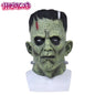 Halloween Frankenstein Cosplay Monster Costume Dr. Frank Mens Roleplay Outfit Mask Mad Scientist Green Suit Movie Party Scary