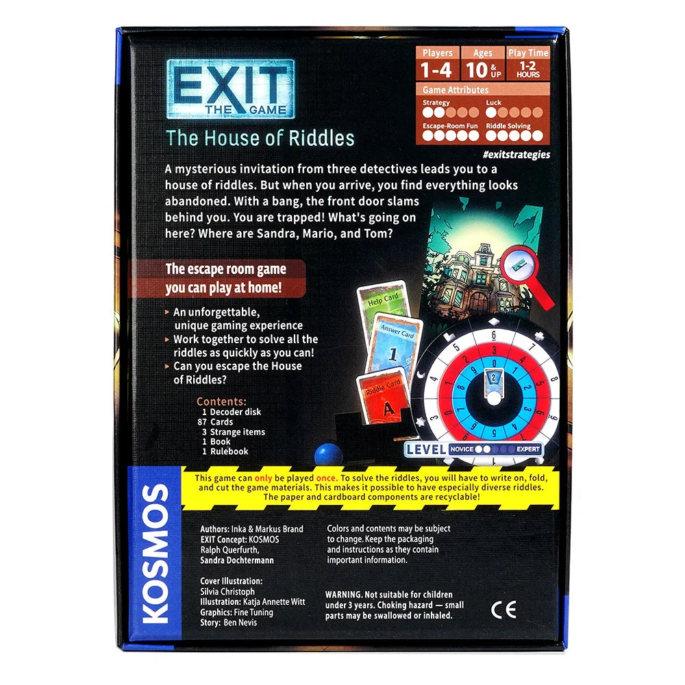 EXIT: The House of Riddles - Unique Escape Room Game - 1-4 Players - Puzzle Solving Strategy Board Games