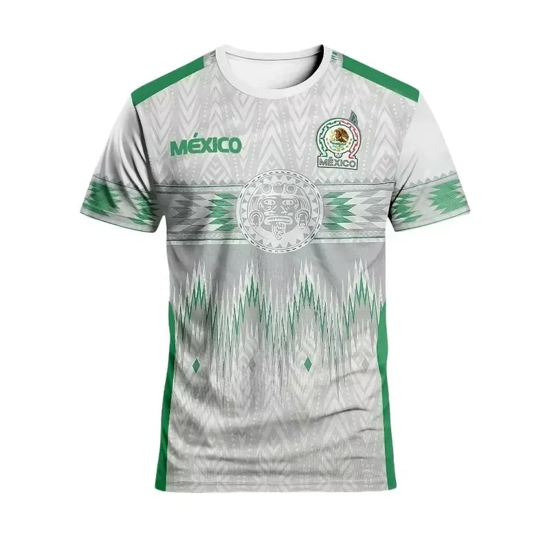Mexico Graphic Tee for Men Women 2026 3D Printed T Shirt Short Sleeve Loose Fit Casual Streetwear Sports Unisex Top