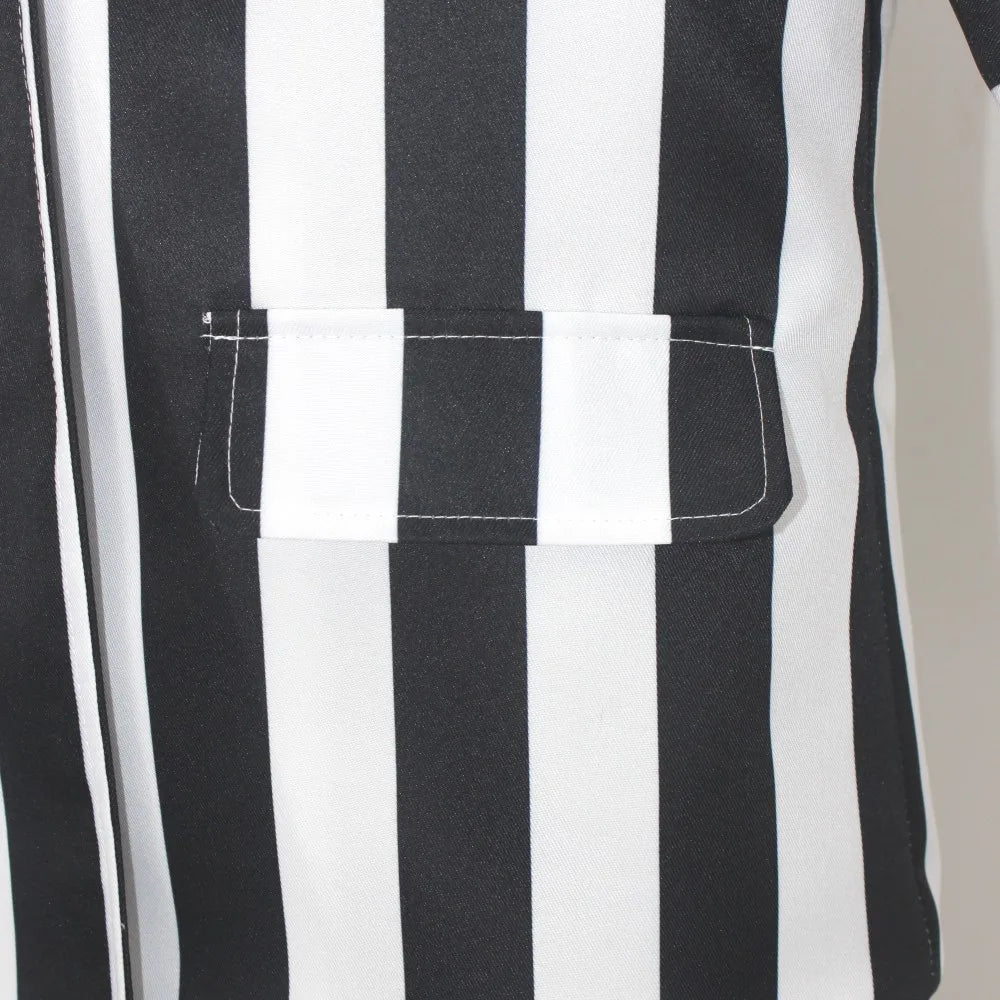 Anime Cosplay Beetle Juicee Men Black and White Striped Suit Scary Halloween Costumes Tie Shirt for Cosplay Party