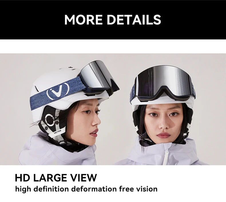 VECTOR Brand Double Layer Anti Fog Magnetic Absorption Cylindrical Ski Goggles UV400 Men Women Ski Glasses Snowboard poc glasses