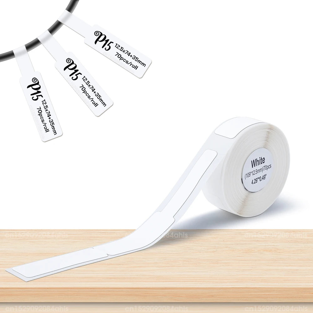 P15 Label Paper Roll White Adhesive Sticker for Marklife P15 P12 Q30 Q30S Label Printer 15*30mm 15*50mm Transparent Label Tape
